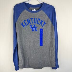 UK University of Ky NWT size Large Unisex Top Long Sleeve Tee Shirt Gray/Blue